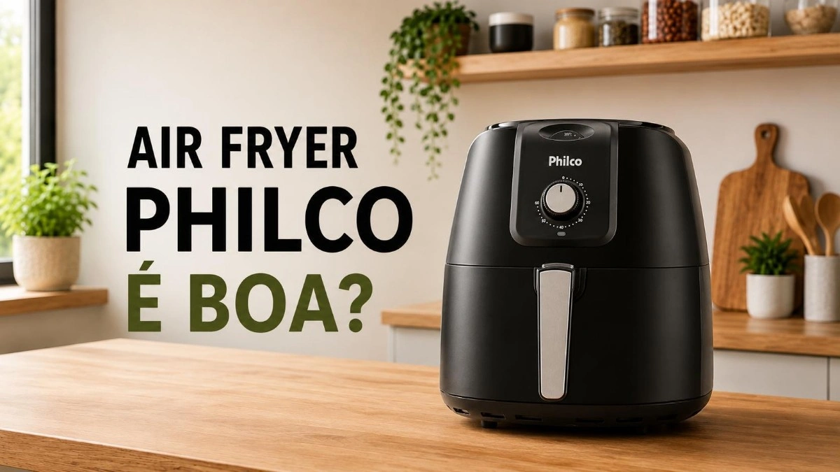 Air fryer da marca Philco sobre a bancada